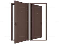 Дверь ЭКО 980x2050 стальная левая отделка с двух сторон Антик медь декоративный оттиск "симметрия", D-980-E/GS/GS/AM/L/N/a/sv - doorhan-ek.ru - Екатеринбург