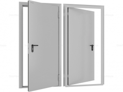 Дверь 880x2050 техническая одностворчатая правая цвет светло-серый RAL7035, DTG/880/2050/7035/R/N - doorhan-ek.ru - Екатеринбург