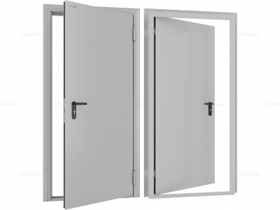 Дверь 880x2050 техническая одностворчатая левая цвет светло-серый RAL7035, DTG/880/2050/7035/L/N - doorhan-ek.ru - Екатеринбург