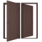 Дверь ЭКО 880x2050 стальная левая отделка с двух сторон Антик медь декоративный оттиск "симметрия", D-880-E/GS/GS/AM/L/N/a/sv - doorhan-ek.ru - Екатеринбург